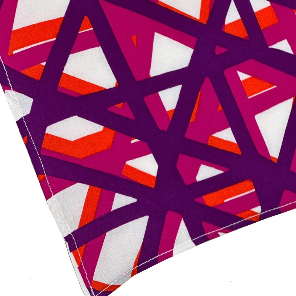 NWT SILKLETTE Intersections 100% Fine Silk Kerchief Scarf ORANGE/MAGENTA/WHITE